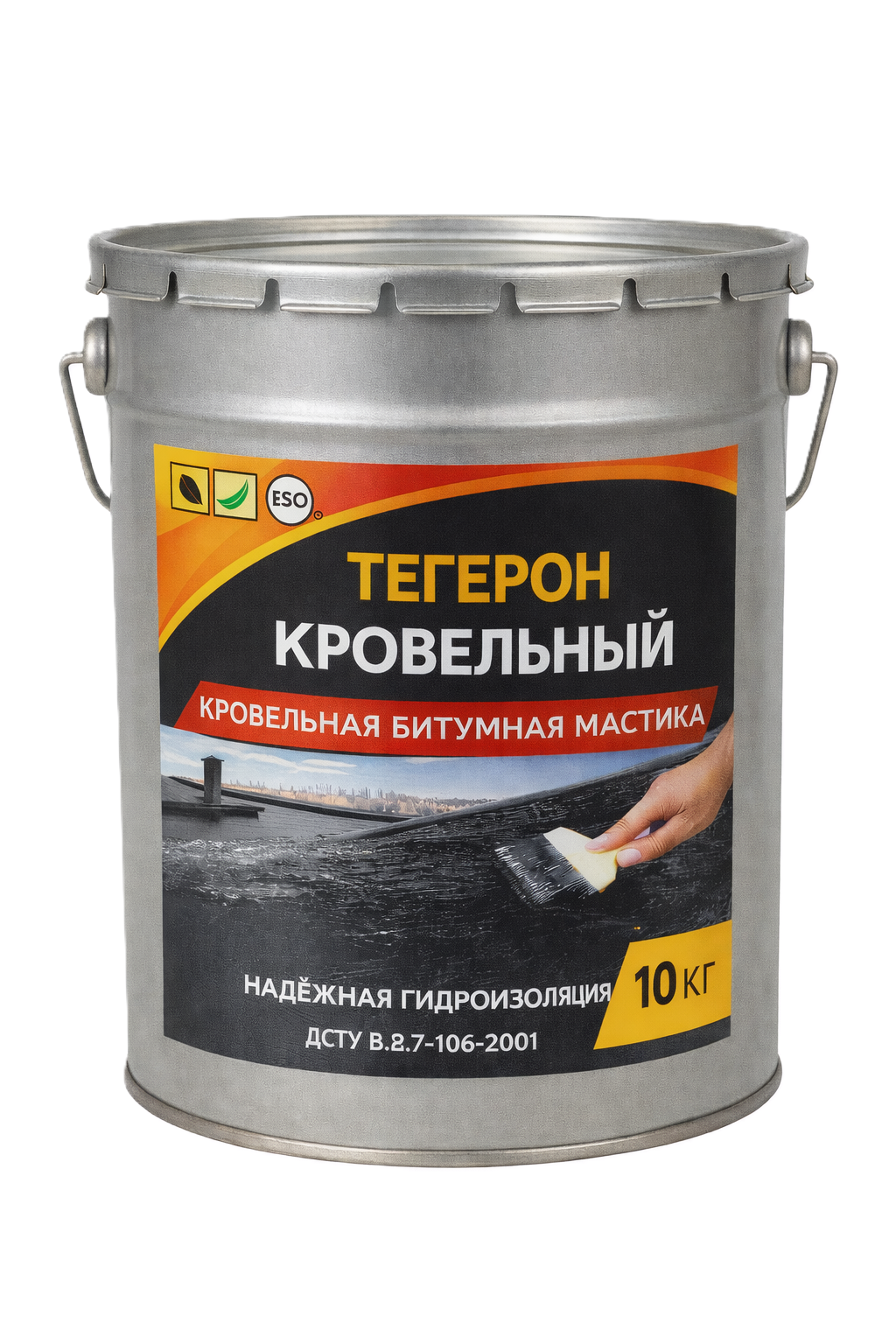 Тегерон Кровельный ЭКОБИТ ведро 10,0 кг - кровельная битумная мастика ДСТУ Б В.2.7-108-2001 ( ГОСТ 30693-2000)